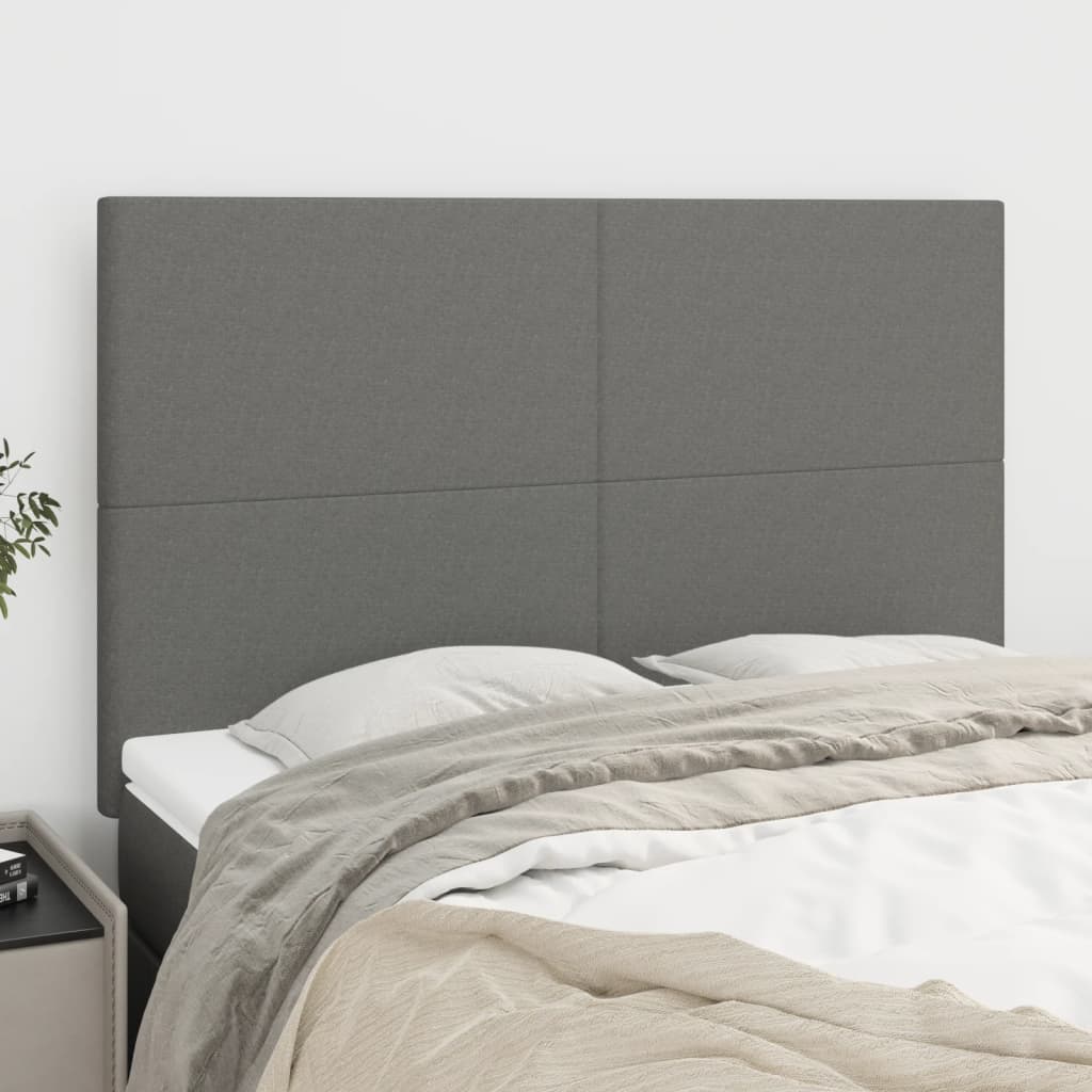 vidaXL Zagłówek ciemnoszary 144x5x118/128 cm materiał