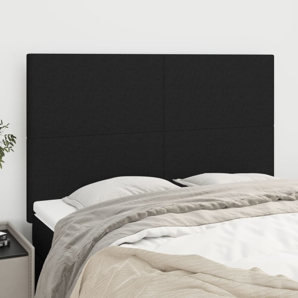 vidaXL Zagłówek czarny 144x5x118/128 cm materiał