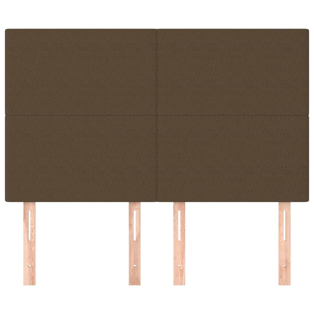 vidaXL Zagłówek ciemnobrązowy 144x5x118/128 cm tkanina