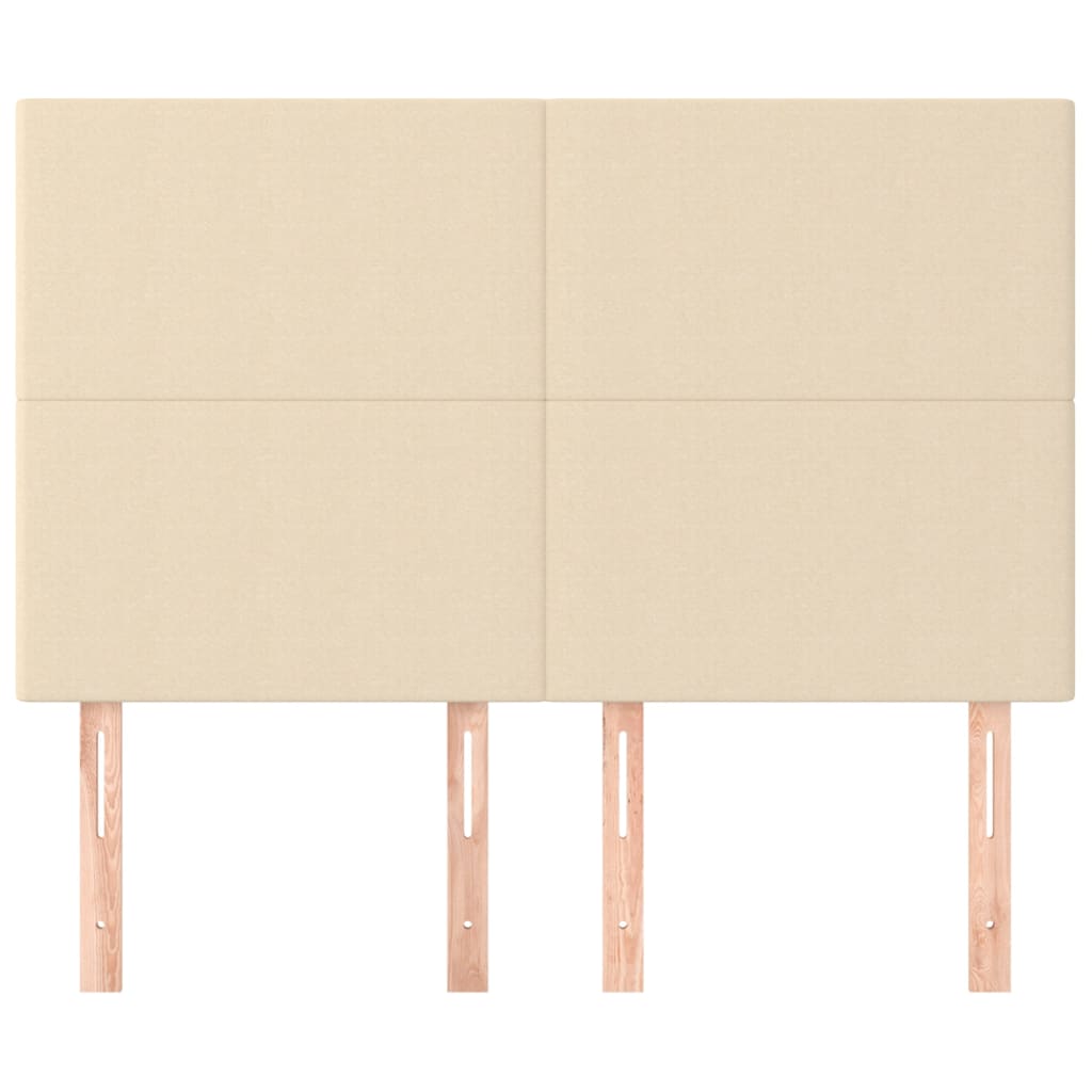 vidaXL Zagłówek kremowy 144x5x118/128 cm materiał