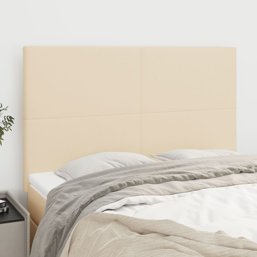 vidaXL Zagłówek kremowy 144x5x118/128 cm materiał