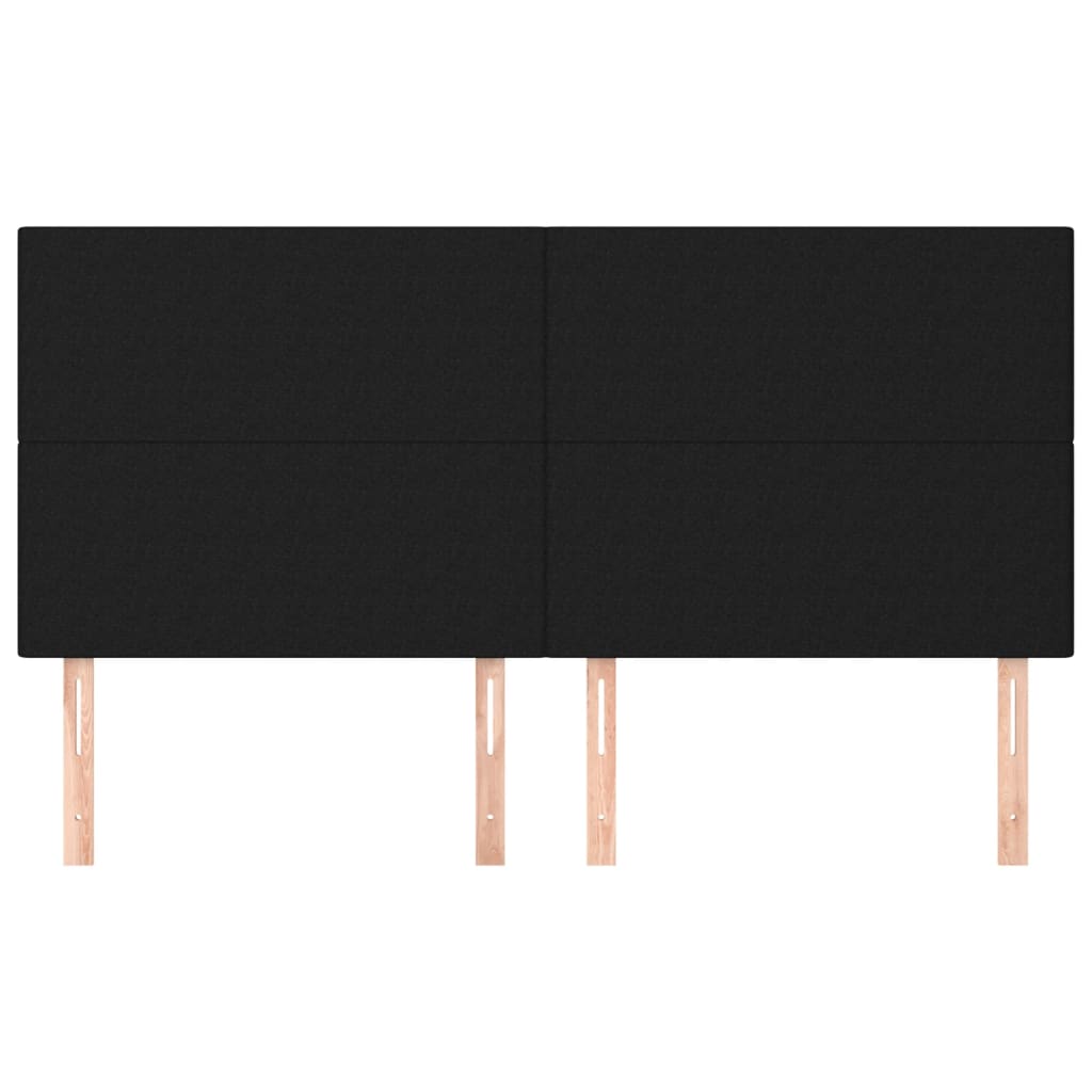 vidaXL Zagłówek czarny 160x5x118/128 cm tkanina