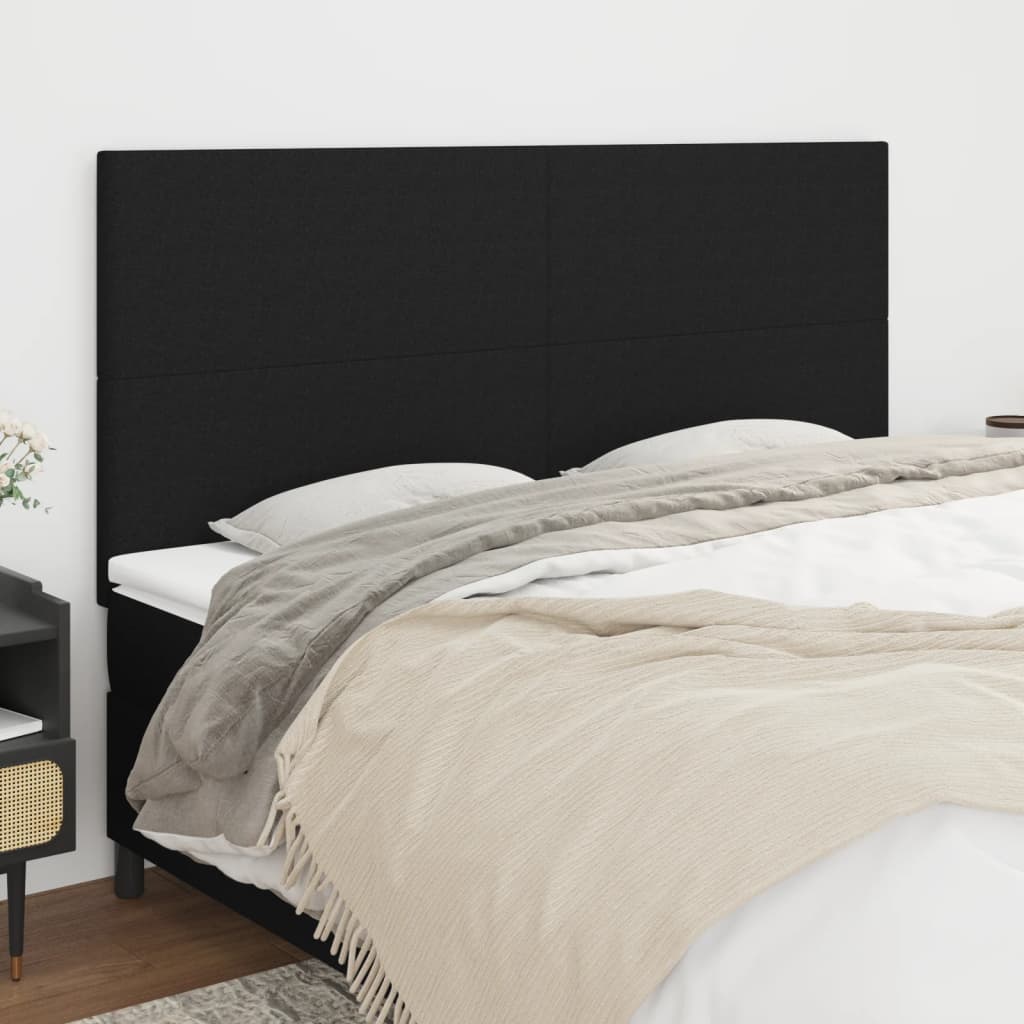 vidaXL Zagłówek czarny 160x5x118/128 cm tkanina