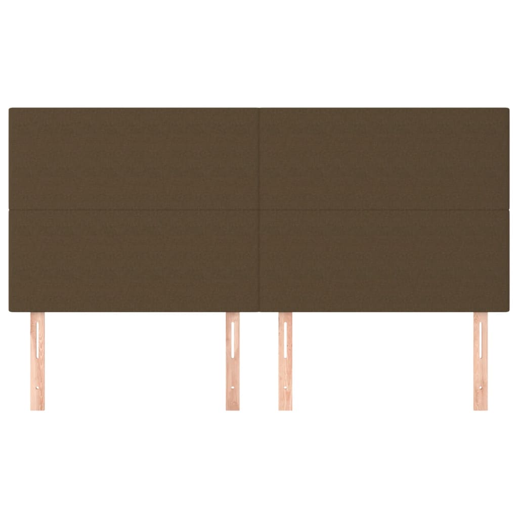 vidaXL Zagłówek ciemnobrązowy 160x5x118/128 cm tkanina