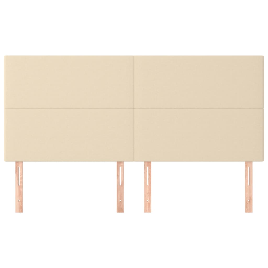 vidaXL Zagłówek kremowy 160x5x118/128 cm tkanina