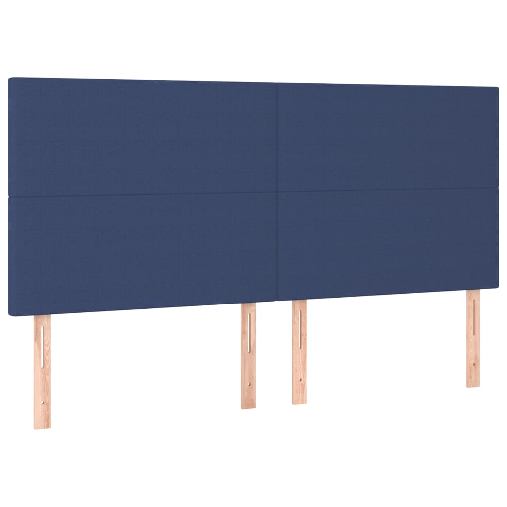 vidaXL Zagłówek niebieski 160x5x118/128 cm tkanina
