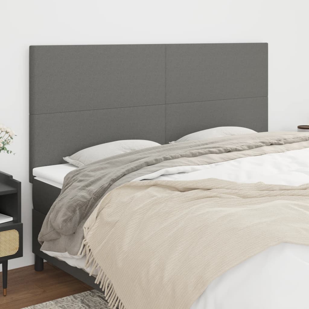 vidaXL Zagłówek ciemnoszary 180x5x118/128 cm materiał