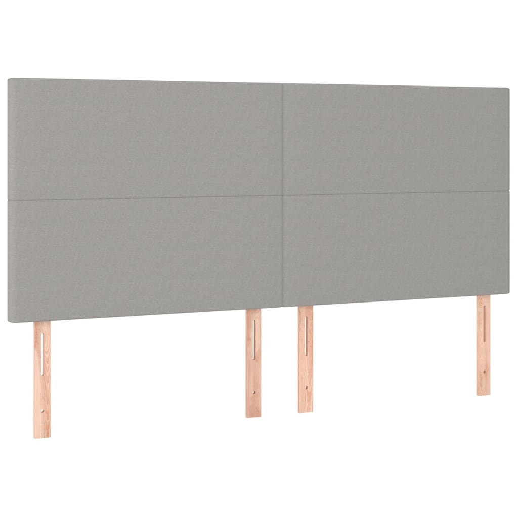 vidaXL Zagłówek jasnoszary 200x5x118/128 cm tkanina