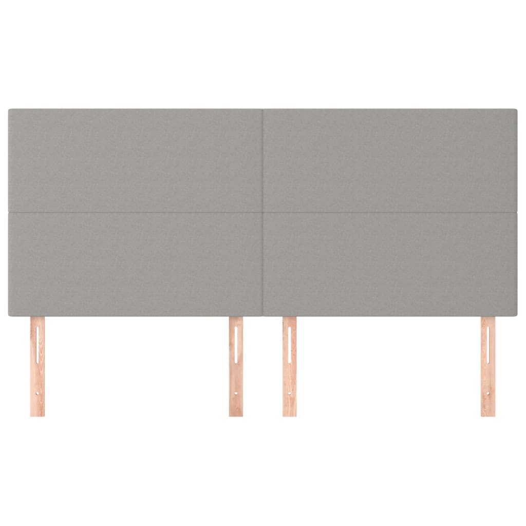 vidaXL Zagłówek jasnoszary 200x5x118/128 cm tkanina