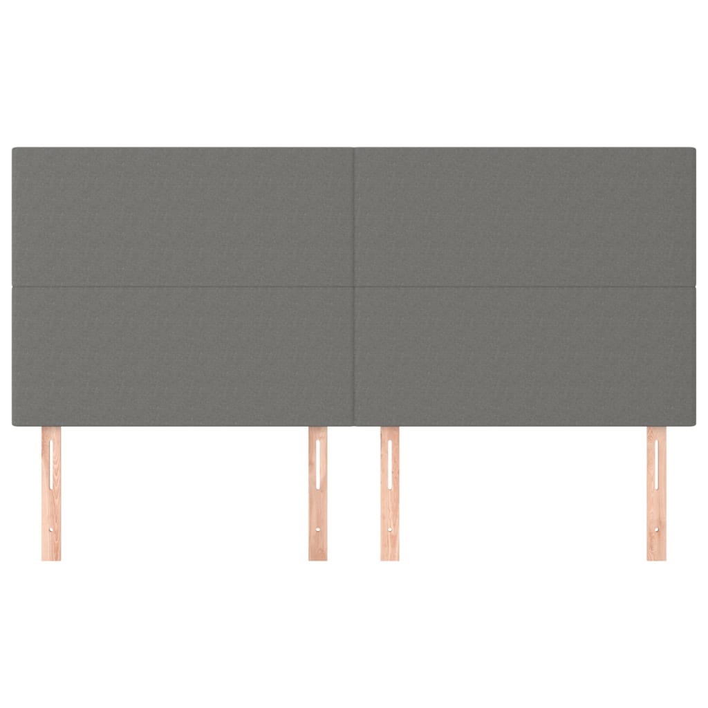 vidaXL Zagłówek ciemnoszary 200x5x118/128 cm tkanina