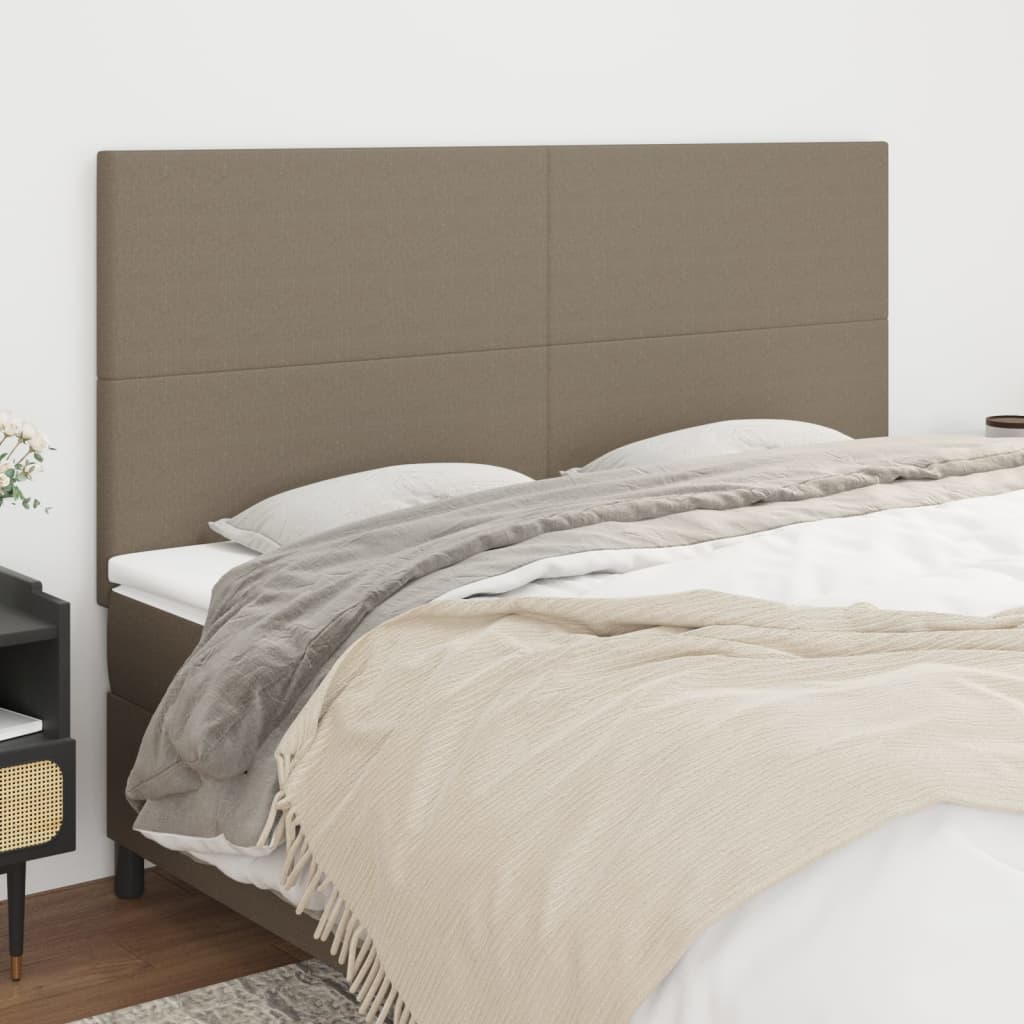 vidaXL Zagłówek taupe 200x5x118/128 cm materiał