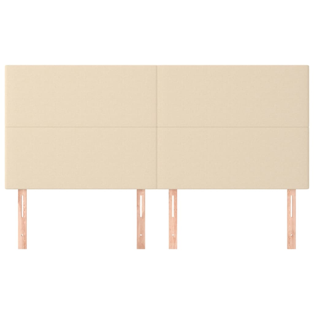vidaXL Zagłówek kremowy 200x5x118/128 cm tkanina
