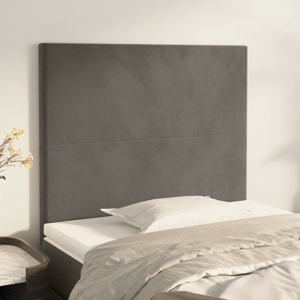 vidaXL Zagłówek ciemnoszary 80x5x118/128 cm aksamit