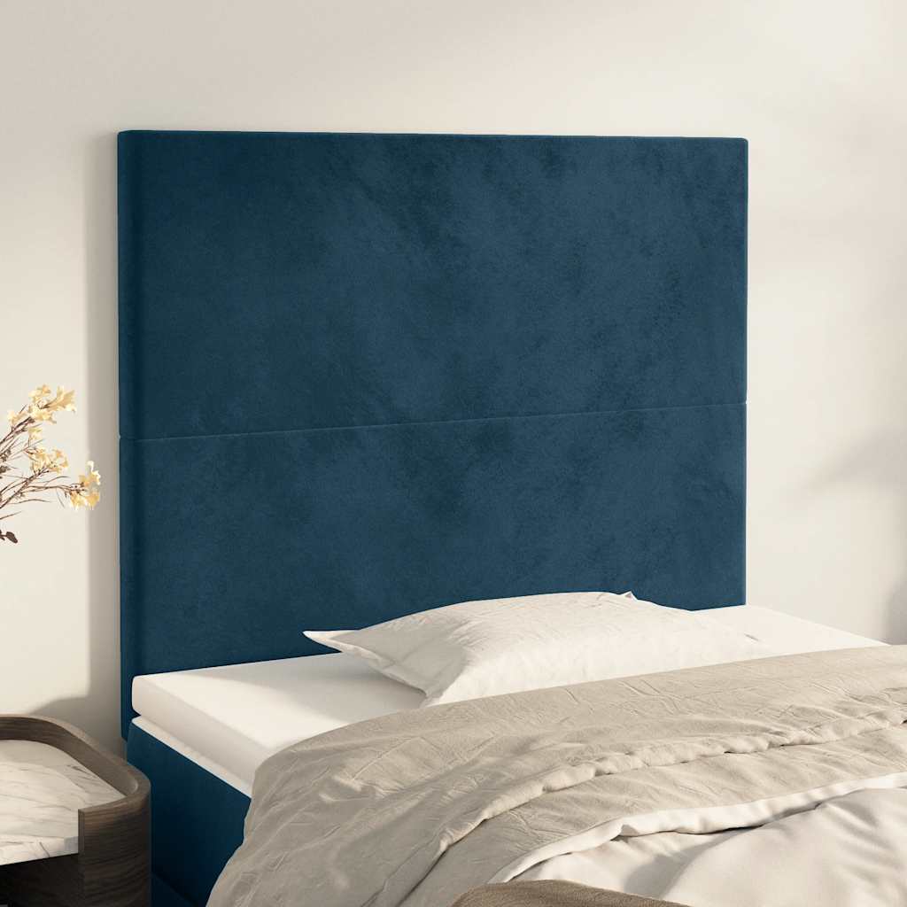vidaXL Zagłówek granatowy 90x5x118/128 cm aksamit