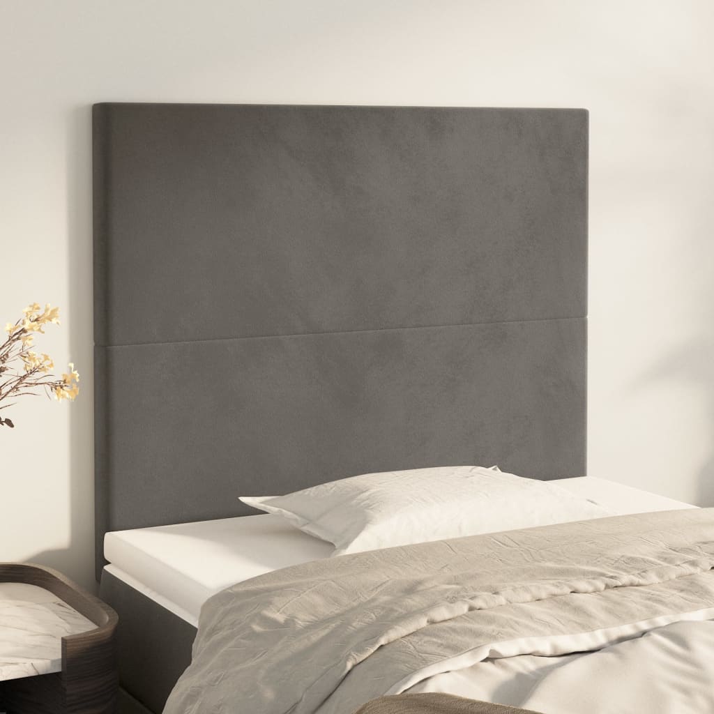 vidaXL Zagłówek ciemnoszary 100x5x118/128 cm aksamit