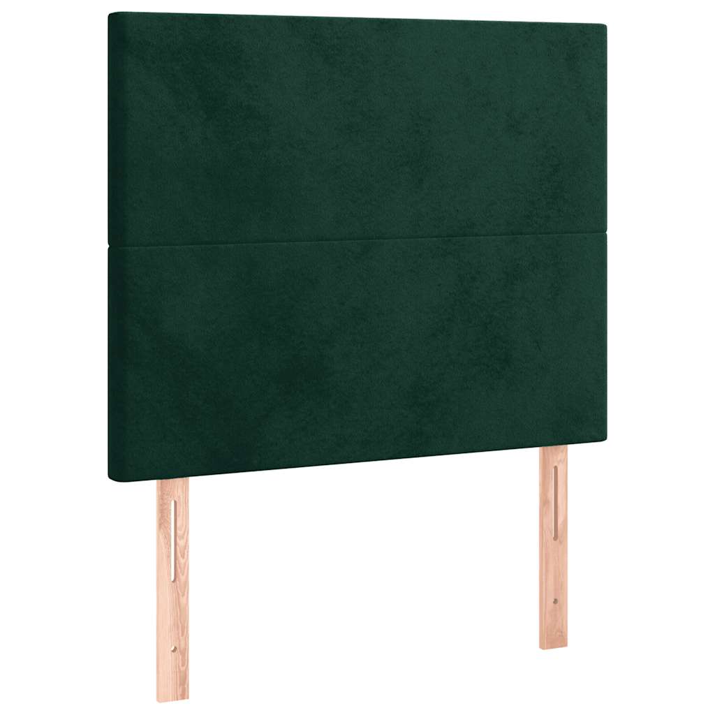 vidaXL Zagłówek ciemnozielony 100x5x118/128 cm aksamit