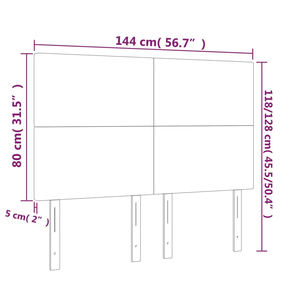 vidaXL Zagłówek ciemnoszary 144x5x118/128 cm aksamit