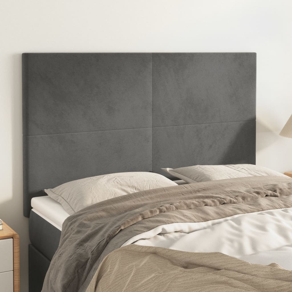 vidaXL Zagłówek ciemnoszary 144x5x118/128 cm aksamit