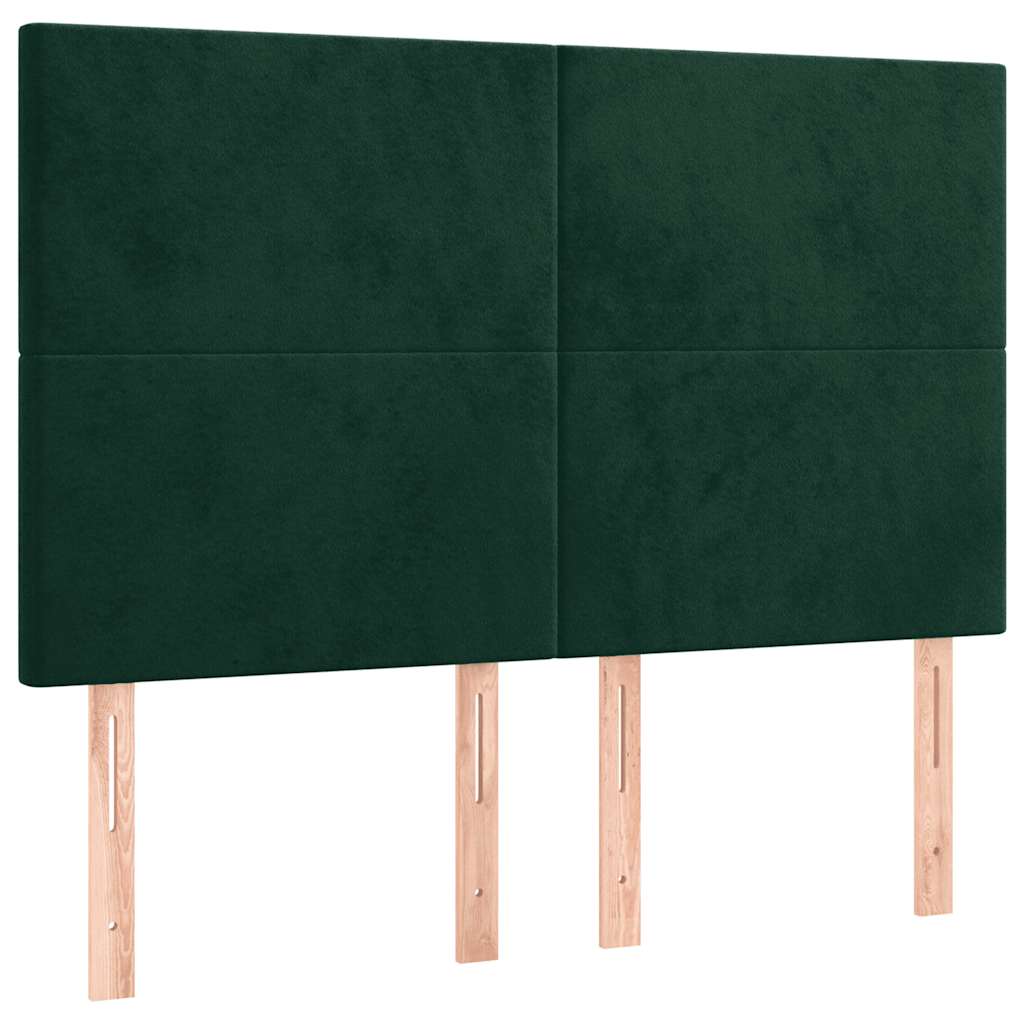 vidaXL Zagłówek ciemnozielony 144x5x118/128 cm aksamit