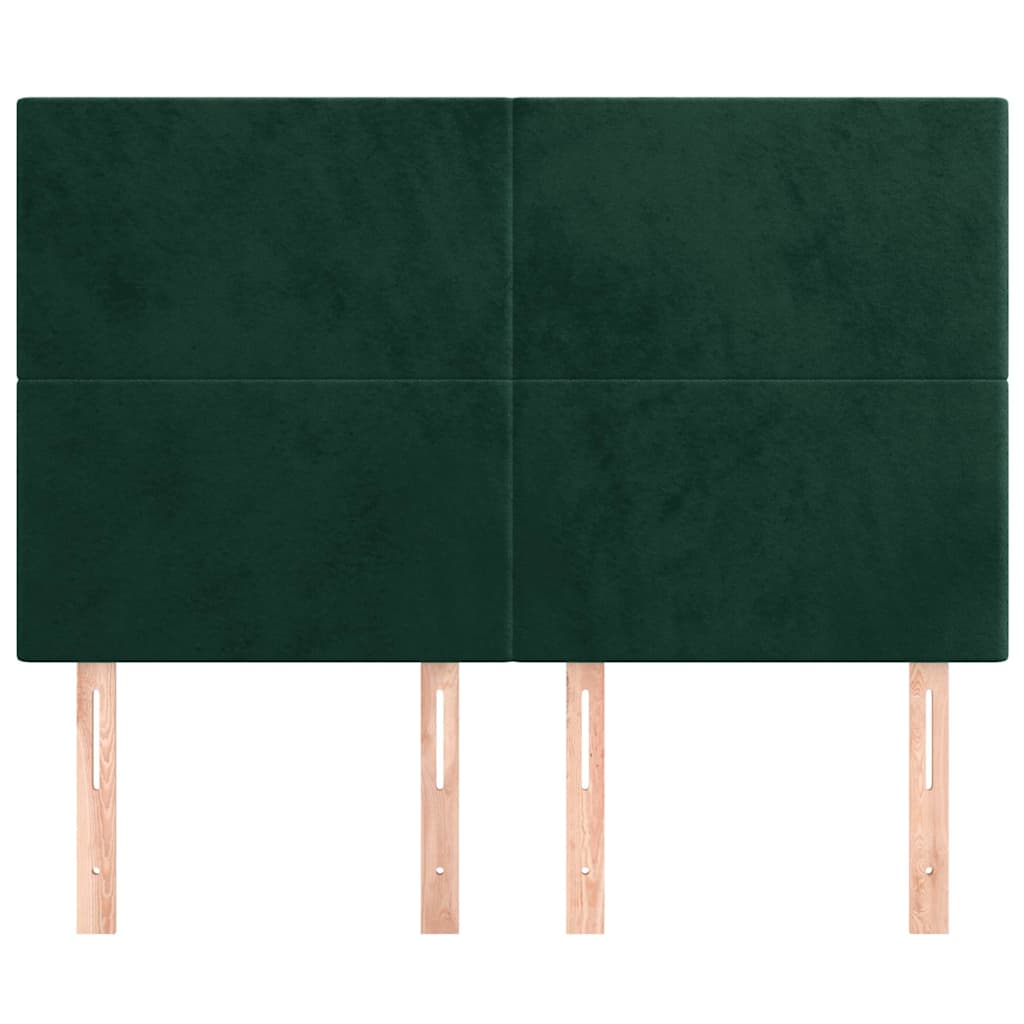vidaXL Zagłówek ciemnozielony 144x5x118/128 cm aksamit