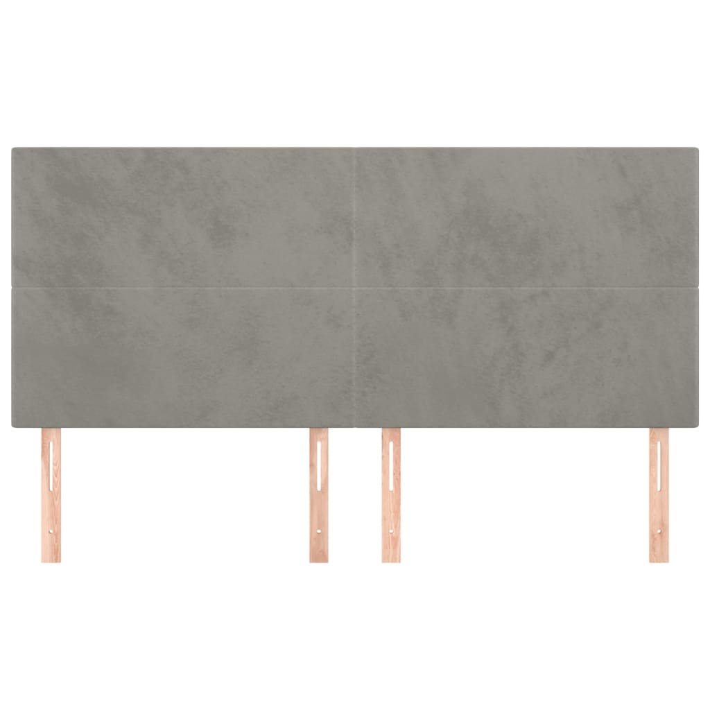 vidaXL Zagłówek jasnoszary 160x5x118/128 cm aksamit