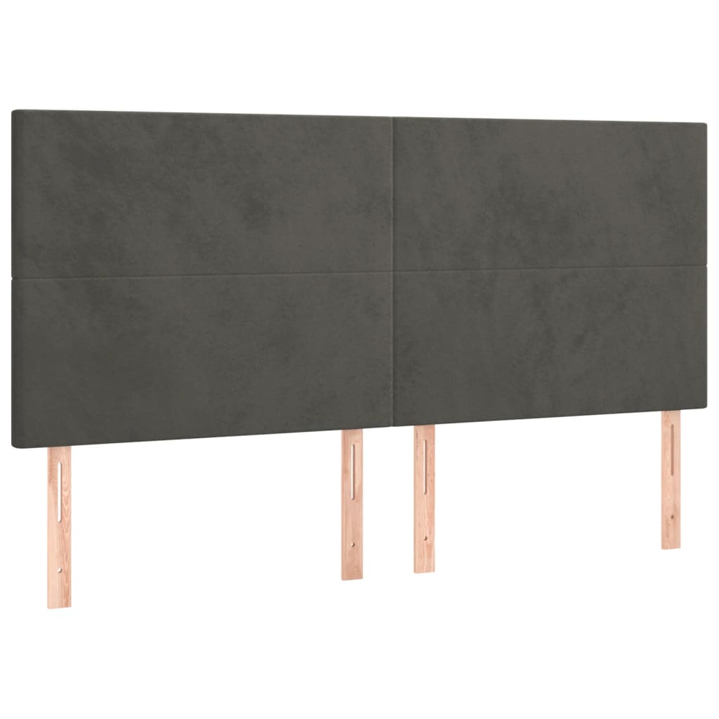 vidaXL Zagłówek ciemnoszary 160x5x118/128 cm aksamit