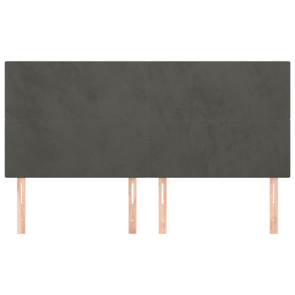 vidaXL Zagłówek ciemnoszary 160x5x118/128 cm aksamit