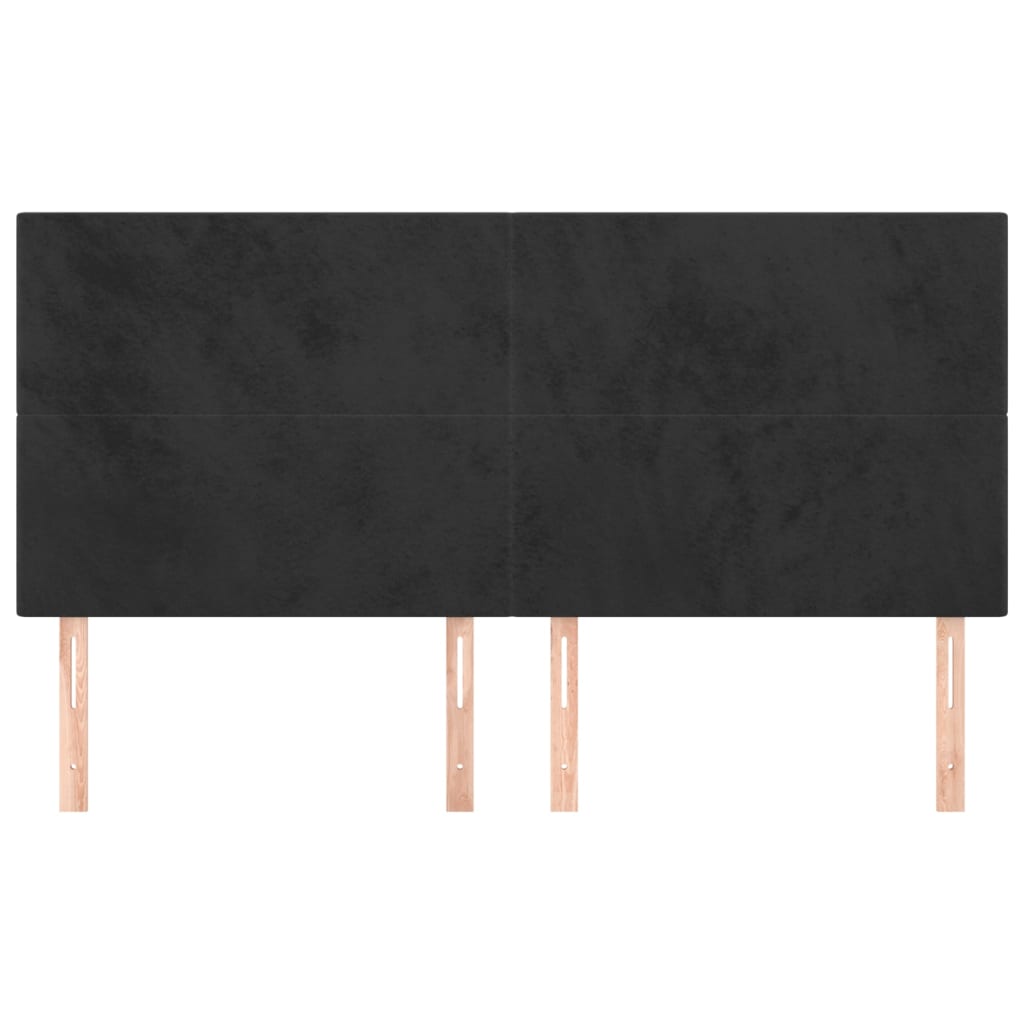 vidaXL Zagłówek czarny 160x5x118/128 cm aksamit