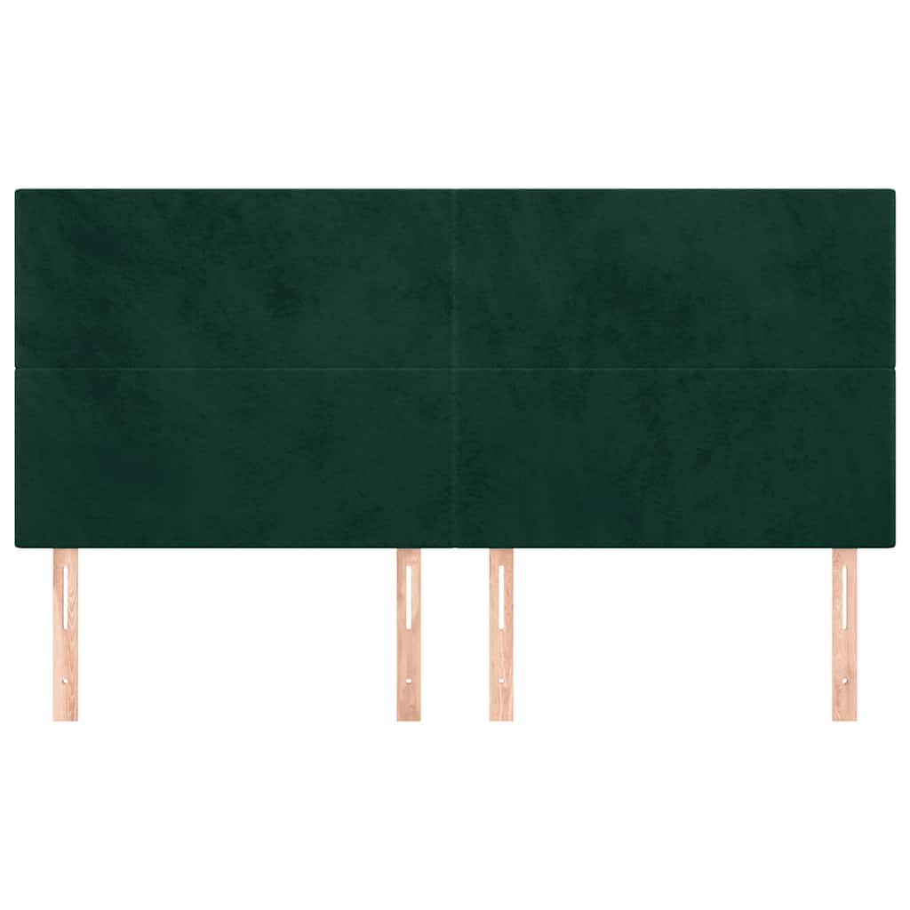 vidaXL Zagłówek ciemnozielony 160x5x118/128 cm aksamit