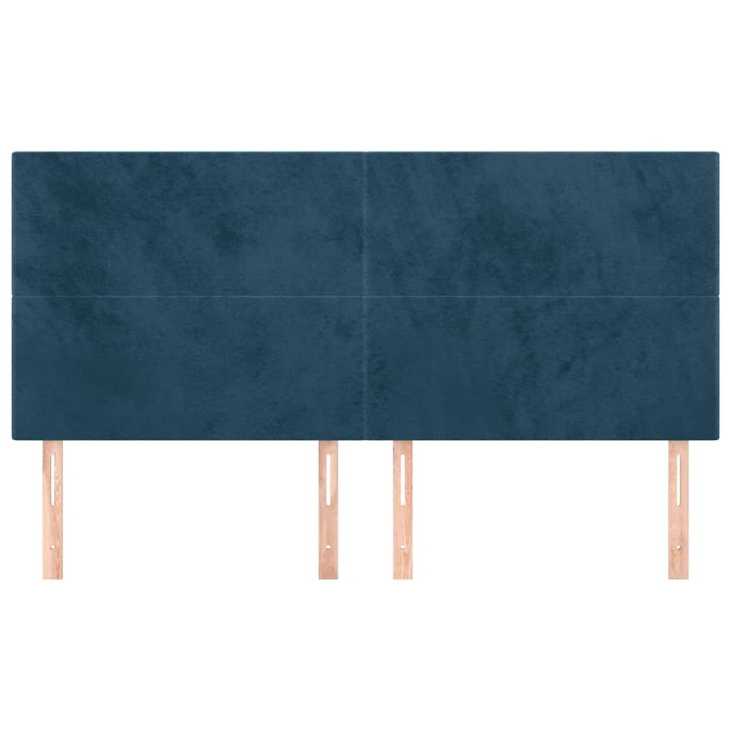vidaXL Zagłówek granatowy 160x5x118/128 cm aksamit