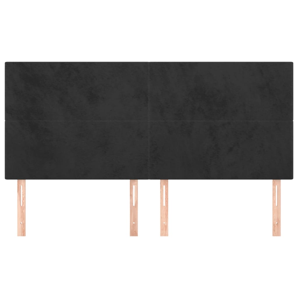vidaXL Zagłówek czarny 180x5x118/128 cm aksamit