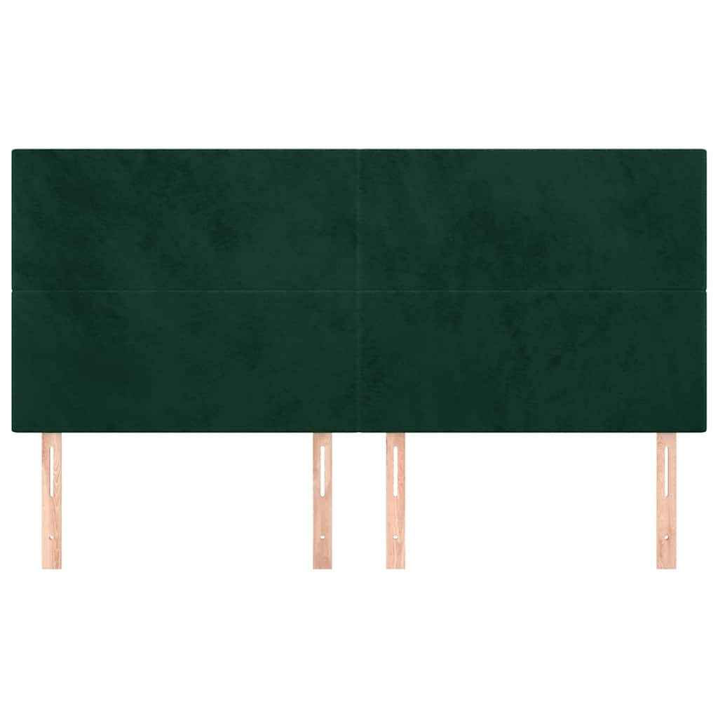 vidaXL Zagłówek ciemnozielony 180x5x118/128 cm aksamit