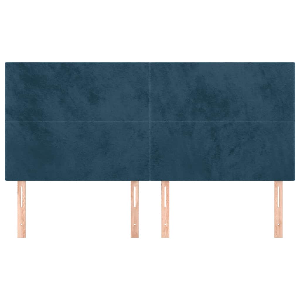 vidaXL Zagłówek granatowy 180x5x118/128 cm aksamit