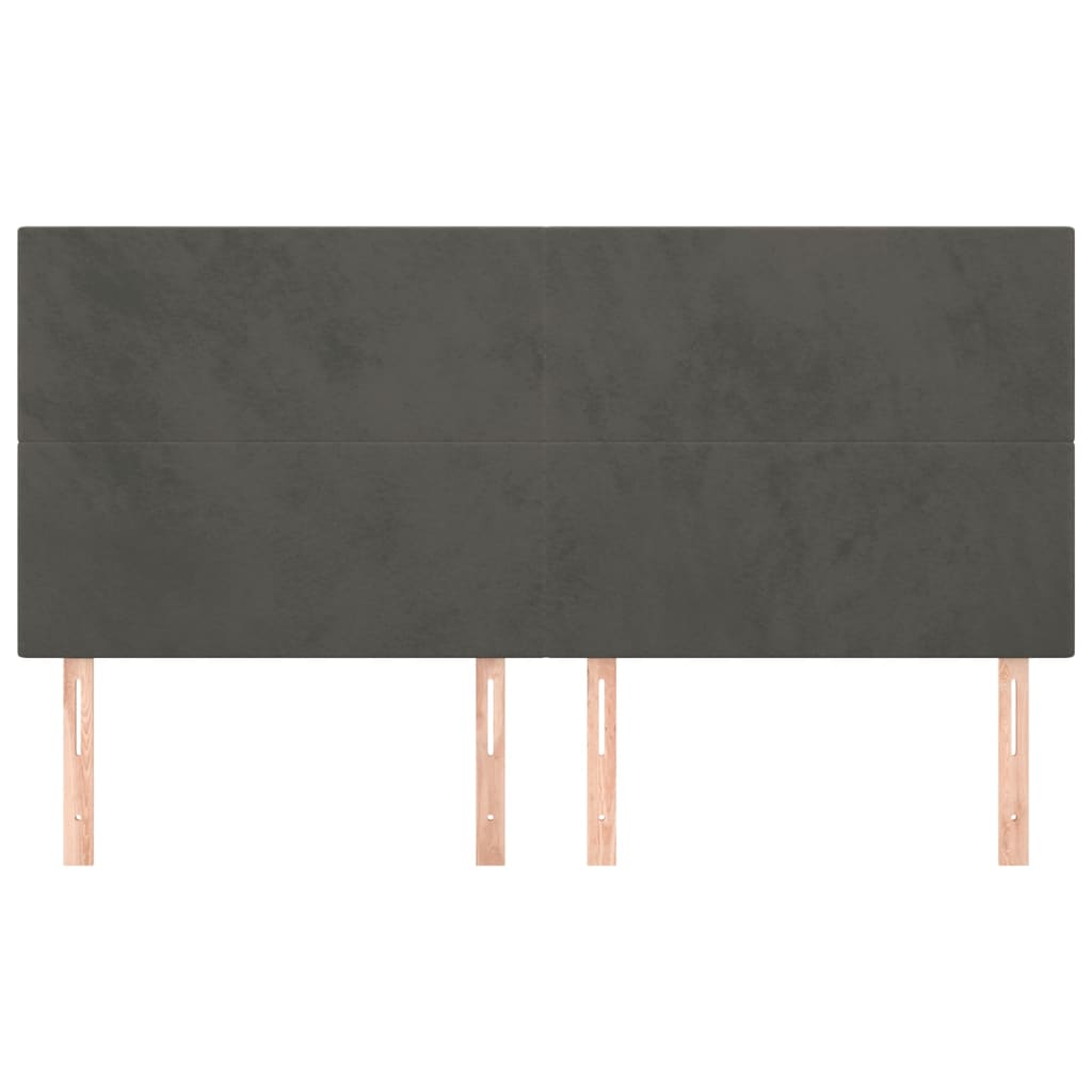 vidaXL Zagłówek ciemnoszary 200x5x118/128 cm aksamit