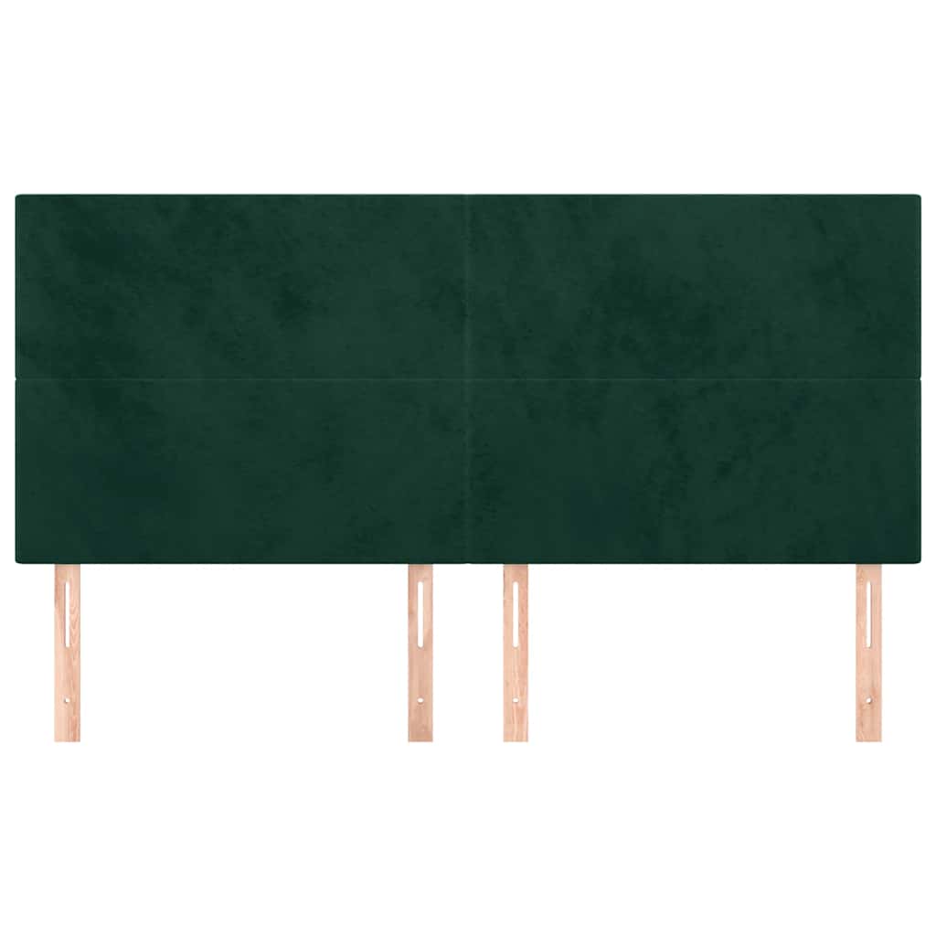 vidaXL Zagłówek ciemnozielony 200x5x118/128 cm aksamit