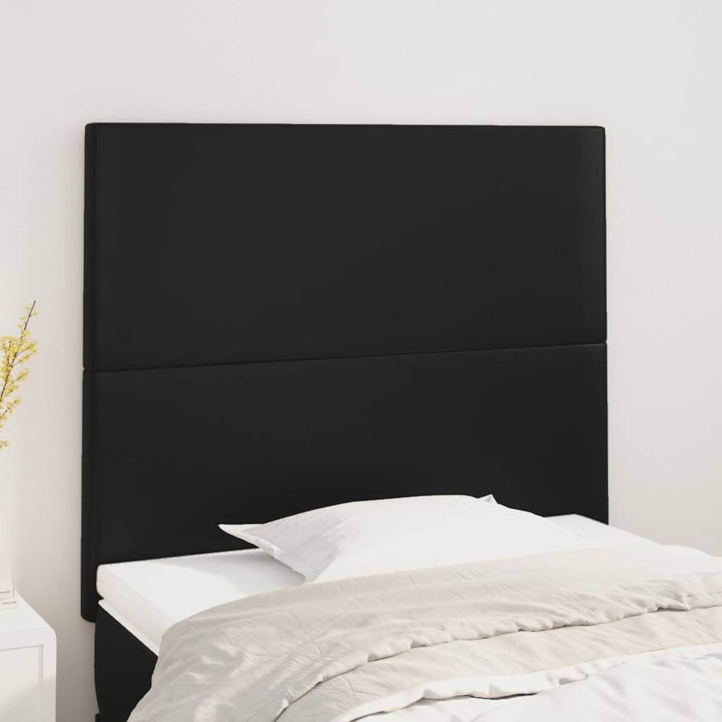 vidaXL Zagłówek czarny 80x5x118/128 cm skóra ekologiczna
