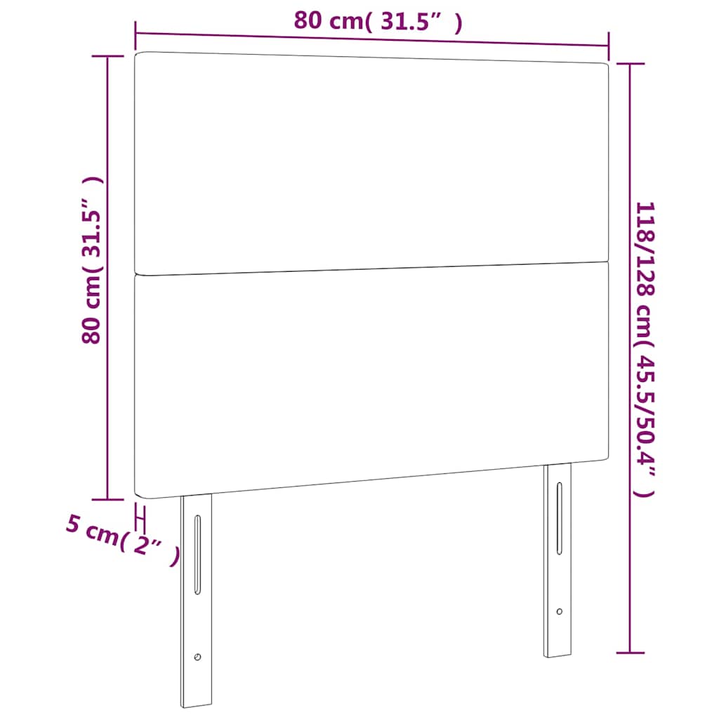 vidaXL Zagłówek cappuccino 80x5x118/128 cm skóra ekologiczna