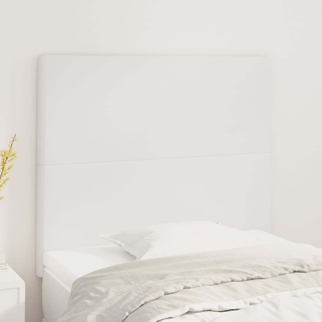 vidaXL Zagłówek biały 90x5x118/128 cm skóra ekologiczna