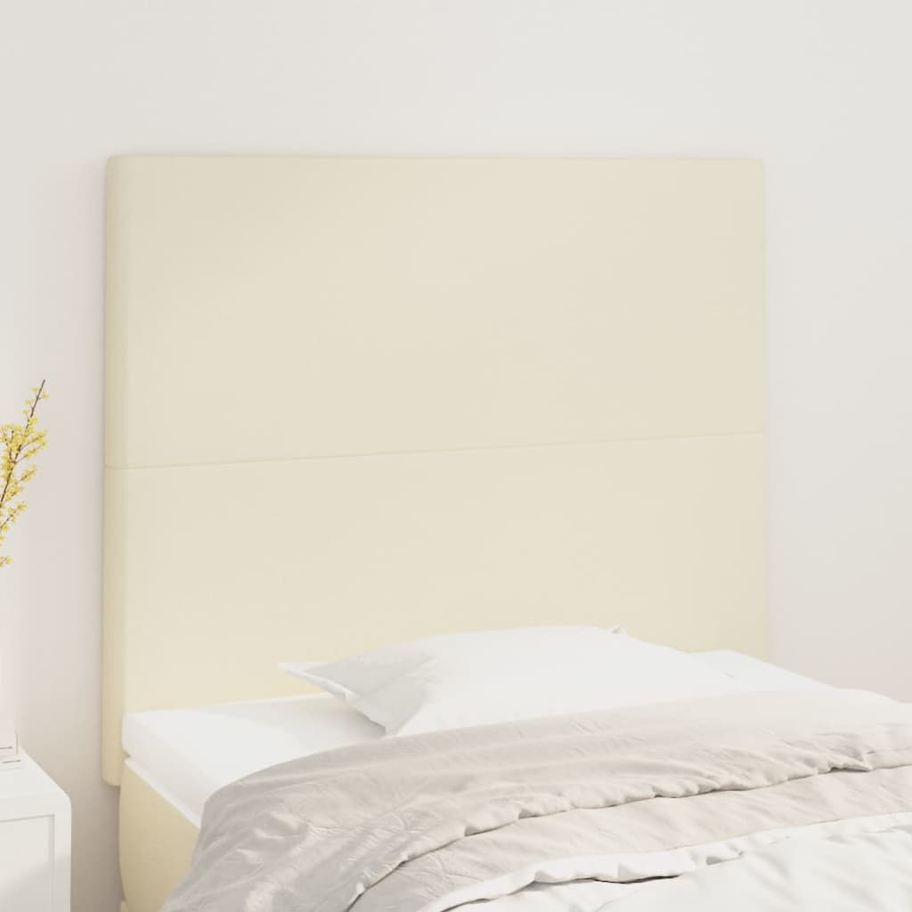 vidaXL Zagłówek kremowy 90x5x118/128 cm skóra ekologiczna