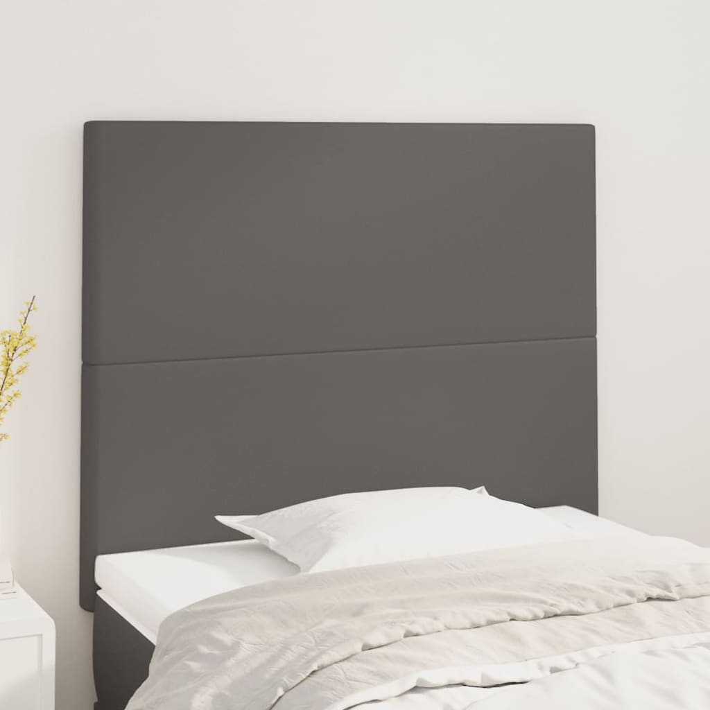 vidaXL Zagłówek szary 100x5x118/128 cm skóra ekologiczna