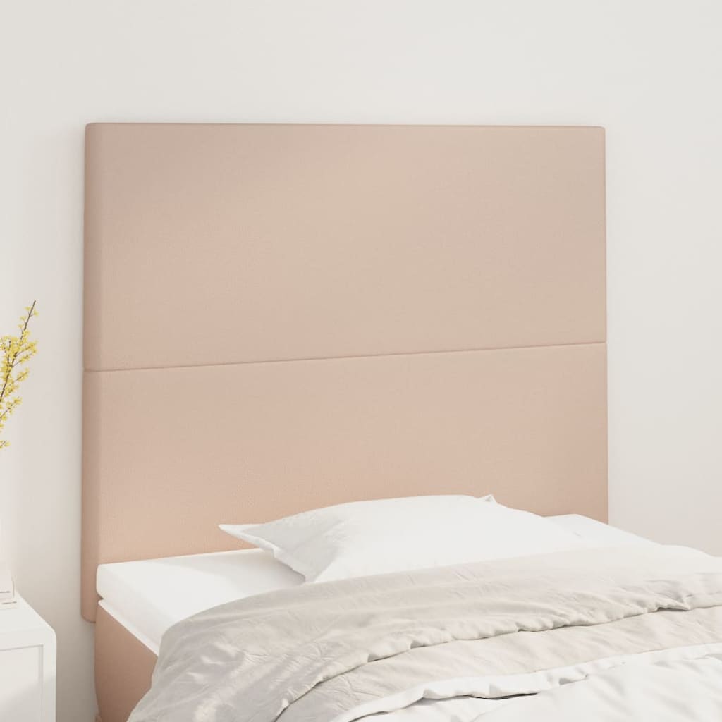 vidaXL Zagłówek cappuccino 100x5x118/128 cm skóra ekologiczna