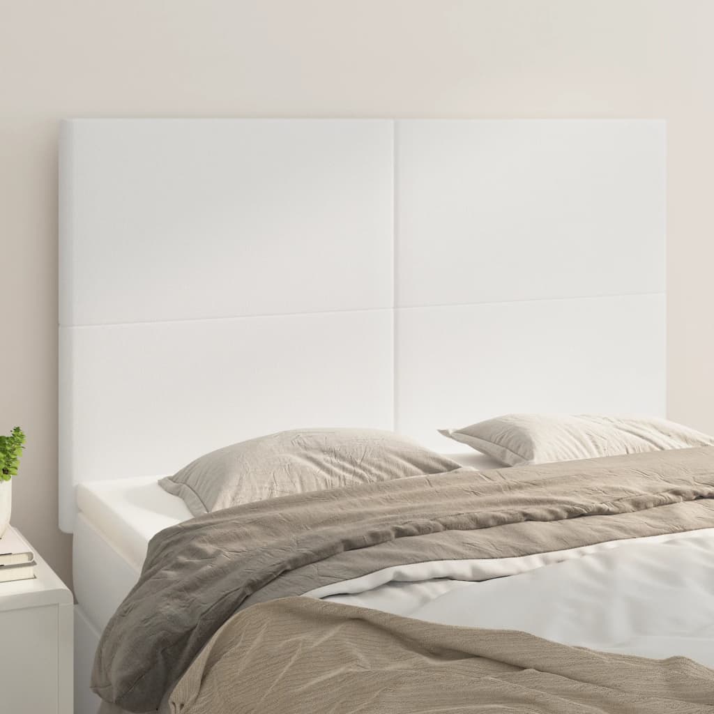 vidaXL Zagłówek biały 144x5x118/128 cm skóra ekologiczna