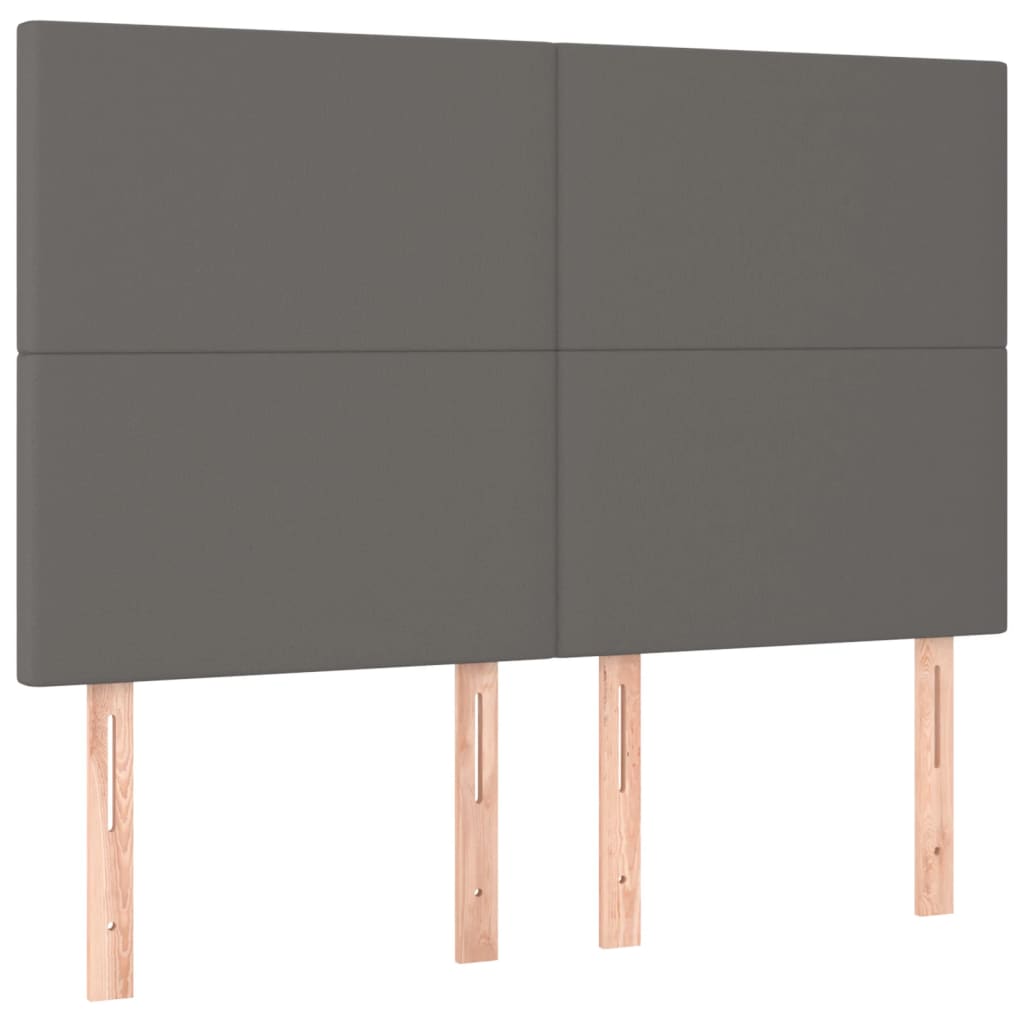vidaXL Zagłówek szary 144x5x118/128 cm skóra ekologiczna