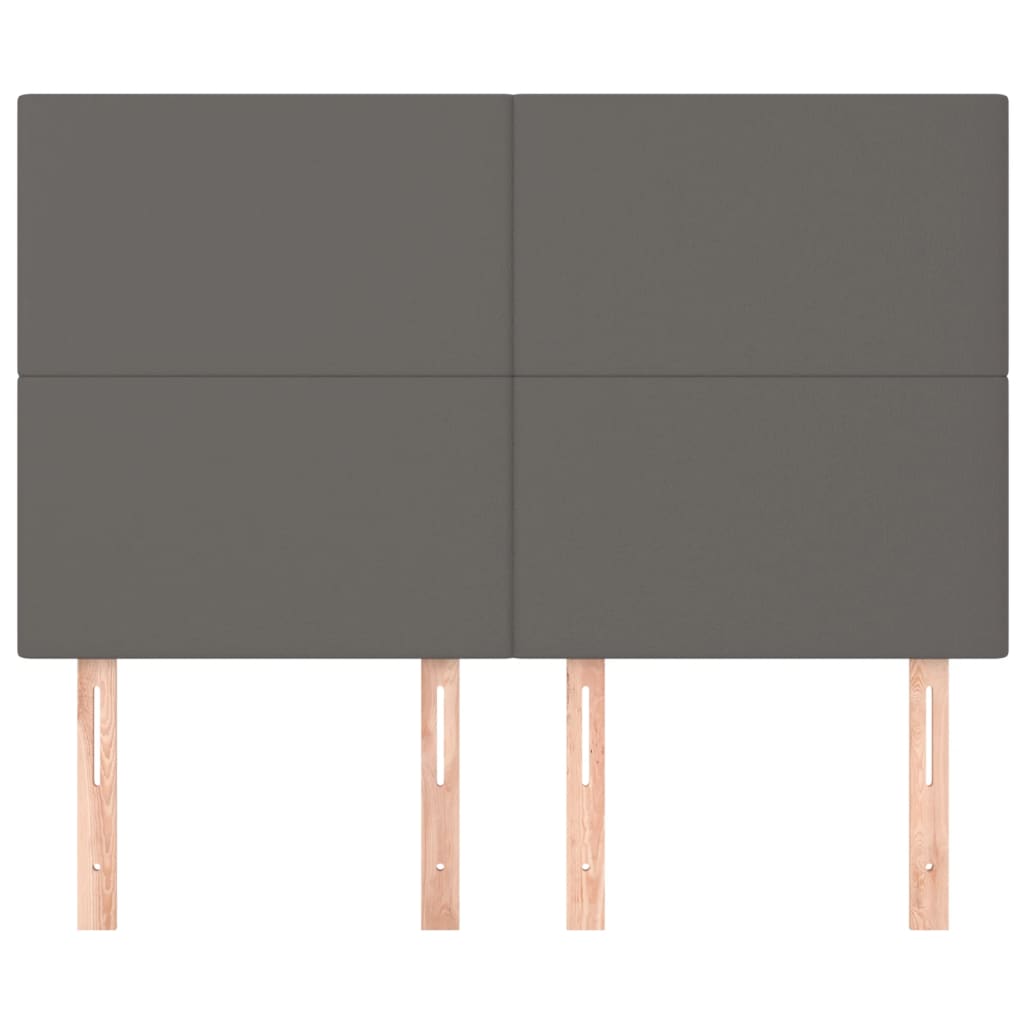 vidaXL Zagłówek szary 144x5x118/128 cm skóra ekologiczna