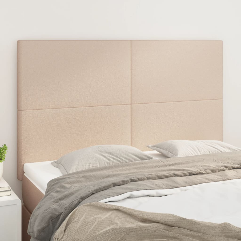 vidaXL Zagłówek cappuccino 144x5x118/128 cm skóra ekologiczna