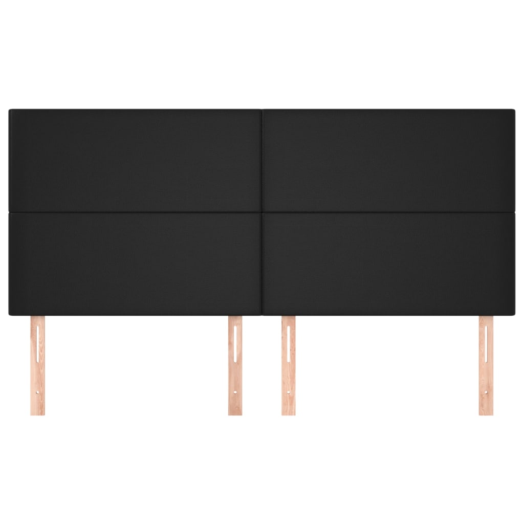 vidaXL Zagłówek czarny 160x5x118/128 cm skóra ekologiczna