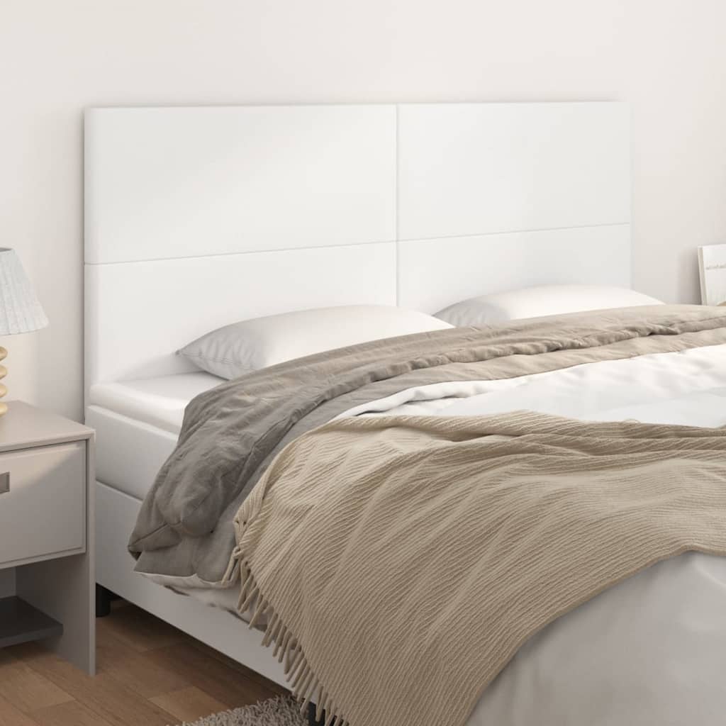 vidaXL Zagłówek biały 160x5x118/128 cm skóra ekologiczna