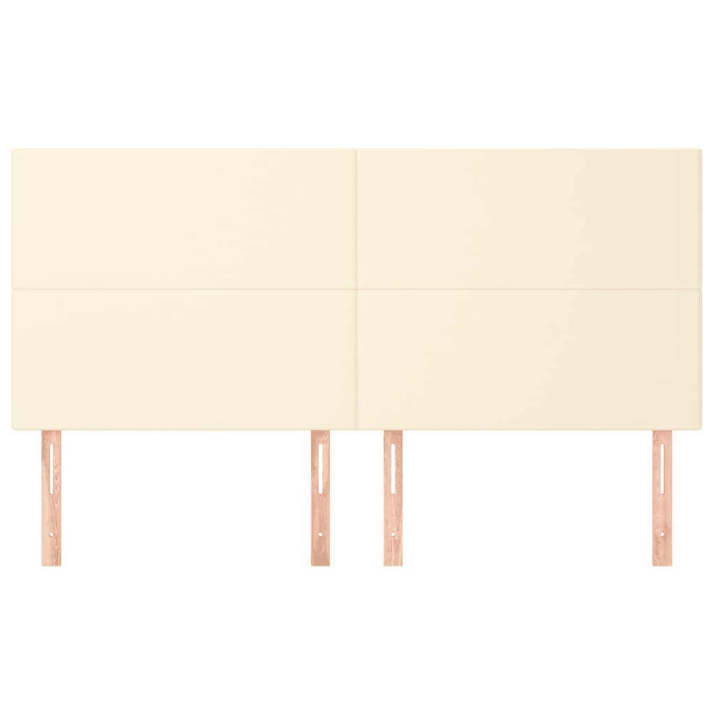 vidaXL Zagłówek kremowy 160x5x118/128 cm skóra ekologiczna