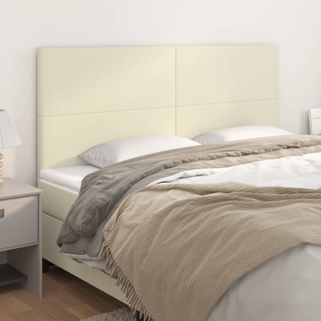 vidaXL Zagłówek kremowy 160x5x118/128 cm skóra ekologiczna