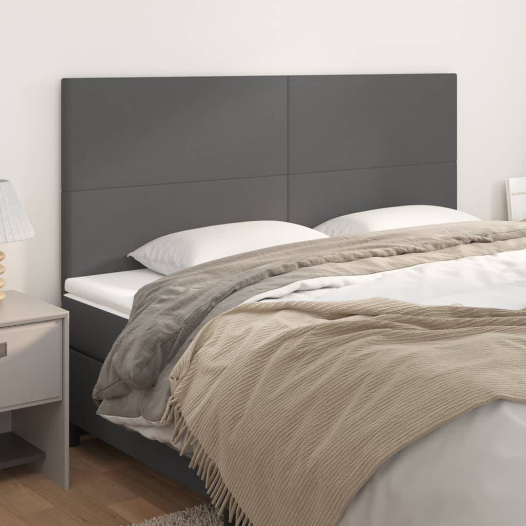 vidaXL Zagłówek szary 160x5x118/128 cm skóra ekologiczna